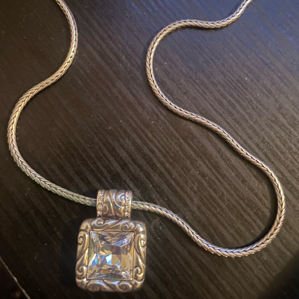 Regina Silver Necklace with Crystal Pendant